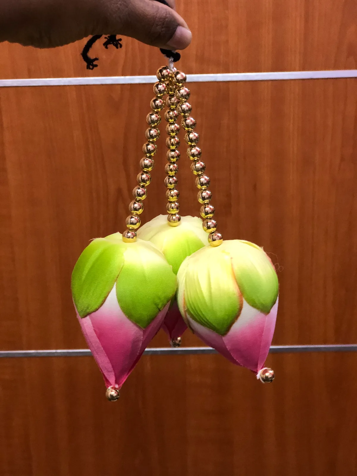 Lotus Bud Gold Bead Kunjalam - 2