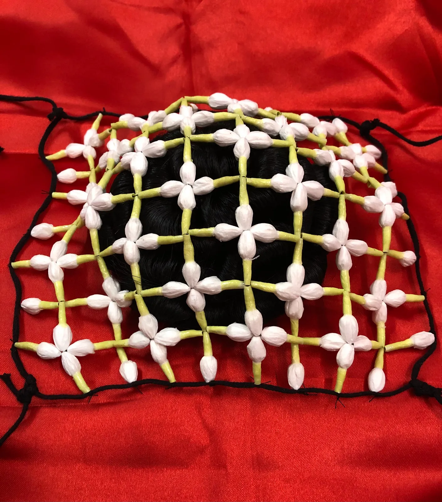 Tissue Bud Netted Jadai Hair Bun - 2